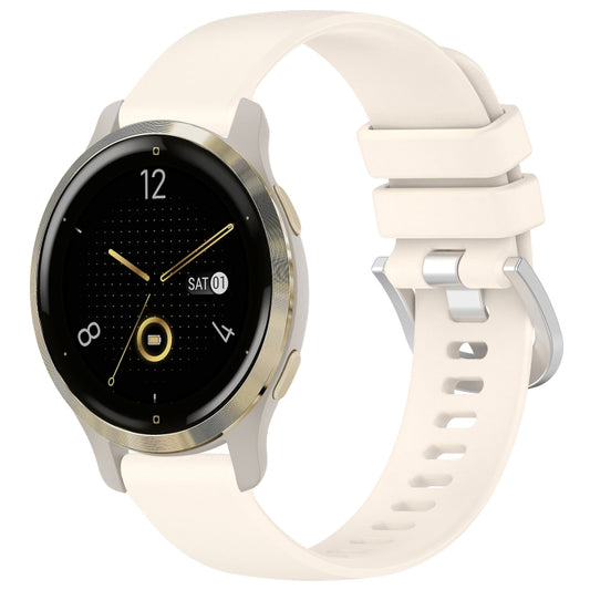 For Garmin Venu 2S Liquid Glossy Silver Buckle Silicone Watch Band(Stralight) by bashfashion