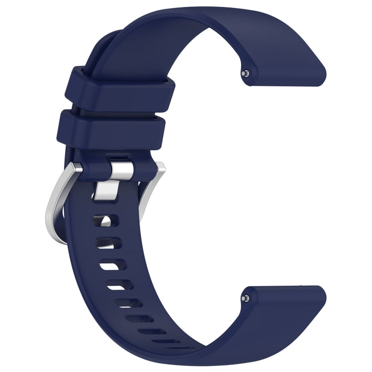 For Garmin Venu 2S Liquid Glossy Silver Buckle Silicone Watch Band(Dark Blue) by bashfashion