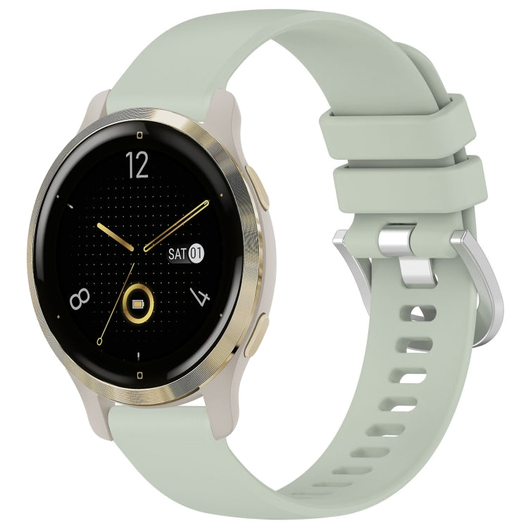 For Garmin Venu 2S Liquid Glossy Silver Buckle Silicone Watch Band(Green) by bashfashion
