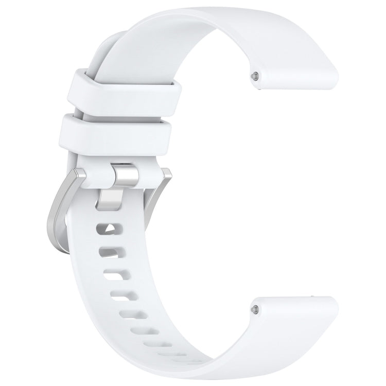 For Garmin Venu 2S Liquid Glossy Silver Buckle Silicone Watch Band(White) by bashfashion
