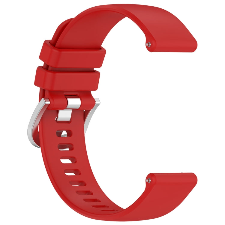For Garmin Vivomove 3S Liquid Glossy Silver Buckle Silicone Watch Band(Red) by bashfashion