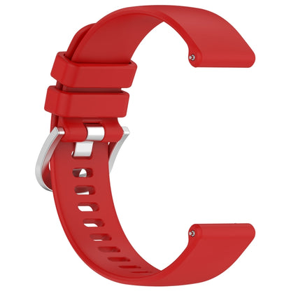 For Garmin Vivomove 3S Liquid Glossy Silver Buckle Silicone Watch Band(Red) by bashfashion
