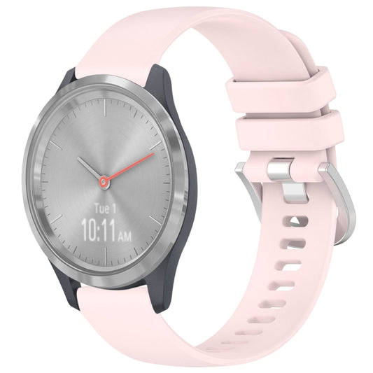 For Garmin Vivomove 3S Liquid Glossy Silver Buckle Silicone Watch Band(Pink) by bashfashion
