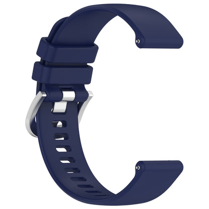 For Garmin Vivomove 3S Liquid Glossy Silver Buckle Silicone Watch Band(Dark Blue) by bashfashion