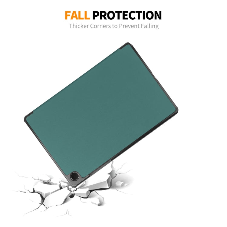 For Samsung Galaxy Tab A9+ 11.0 ENKAY Tri-fold Custer Texture Leather Smart Tablet Case(Light Blue) by ENKAY