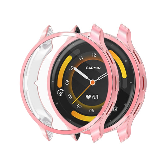 For Garmin Venu 3 ENKAY Hat-Prince Full Coverage Electroplated TPU Watch Case with Screen Protection(Pink) by ENKAY