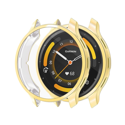 For Garmin Venu 3 ENKAY Hat-Prince Full Coverage Electroplated TPU Watch Case with Screen Protection(Gold) by ENKAY
