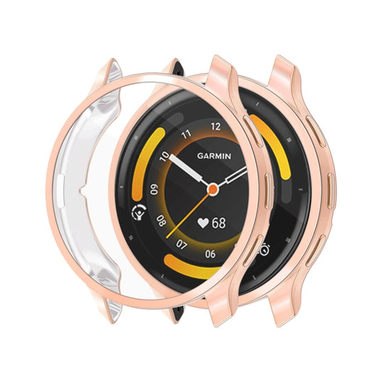 For Garmin Venu 3 ENKAY Hat-Prince Full Coverage Electroplated TPU Watch Case with Screen Protection(Rose Gold) by ENKAY