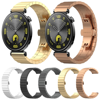 For Huawei Watch GT4 46mm One Bead Butterfly Buckle Stainless Steel Metal Watch Band(Silver) by bashfashion