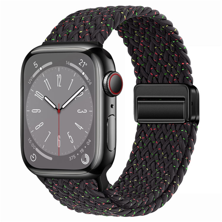 For Apple Watch Ultra 2 49mm Nylon Woven Magnetic Fold Buckle Watch Band(Starlight Black) by bashfashion
