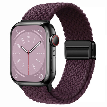 For Apple Watch Ultra 2 49mm Nylon Woven Magnetic Fold Buckle Watch Band(Crimson Cherry) by bashfashion