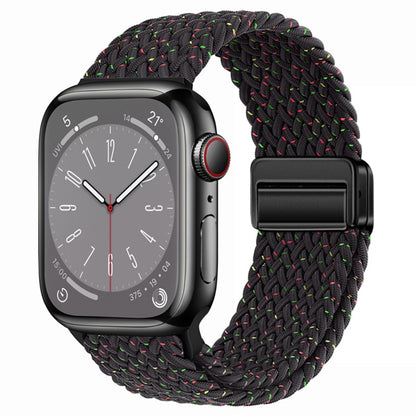 For Apple Watch Ultra 49mm Nylon Woven Magnetic Fold Buckle Watch Band(Starlight Black) by bashfashion
