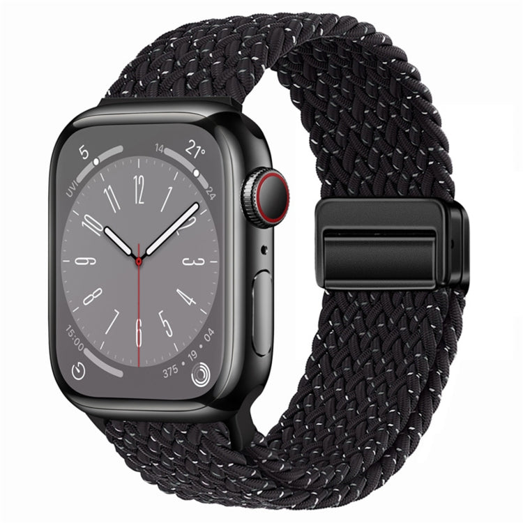 For Apple Watch Ultra 49mm Nylon Woven Magnetic Fold Buckle Watch Band(Starry Black) by bashfashion