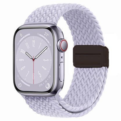 For Apple Watch Ultra 49mm Nylon Woven Magnetic Fold Buckle Watch Band(Misty Purple) by bashfashion