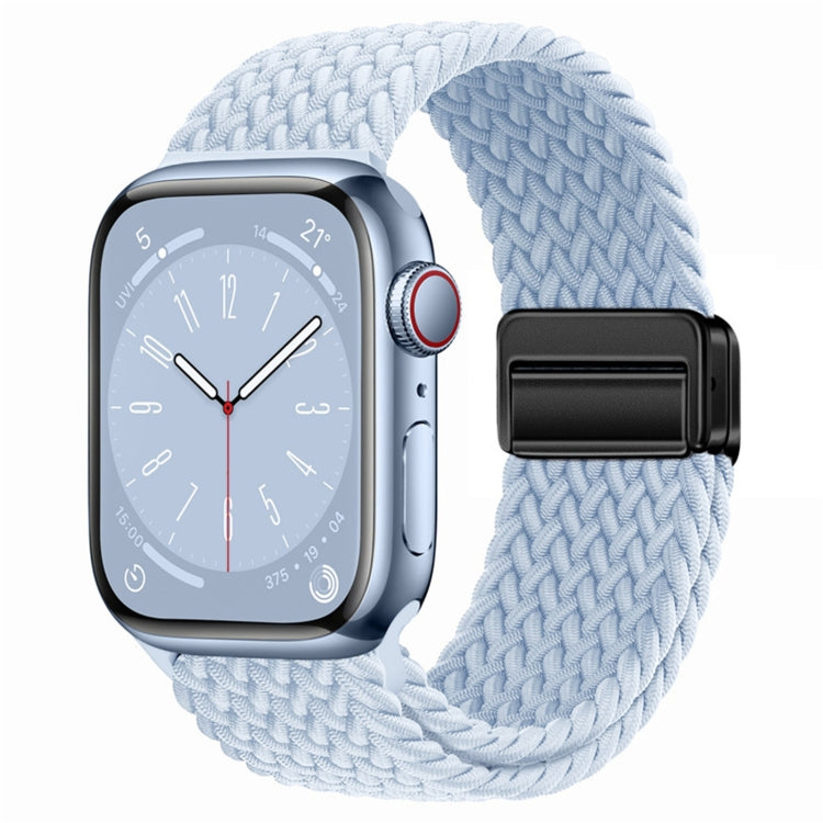 For Apple Watch Ultra 49mm Nylon Woven Magnetic Fold Buckle Watch Band(Misty Blue) by bashfashion