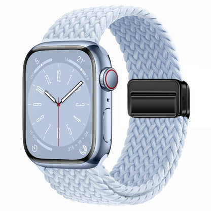 For Apple Watch Ultra 49mm Nylon Woven Magnetic Fold Buckle Watch Band(Misty Blue) by bashfashion