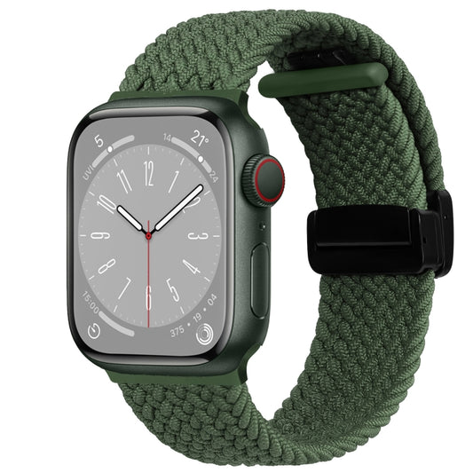 For Apple Watch Ultra 49mm Nylon Woven Magnetic Fold Buckle Watch Band(Green) by bashfashion