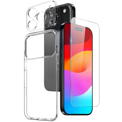 For iPhone 17 Pro NORTHJO 3 in 1 TPU Phone Case with Screen Film and Lens Film(Clear) by NORTHJO