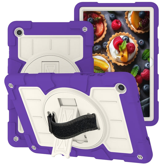 For Samsung Galaxy Tab A11+ / A9+ Silicone Hybrid PC Shockproof Tablet Case with Shoulder Strap(Catharanthus Roseus) by bashfashion