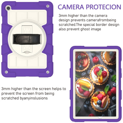 For Samsung Galaxy Tab A11+ / A9+ Silicone Hybrid PC Shockproof Tablet Case with Shoulder Strap(Catharanthus Roseus) by bashfashion