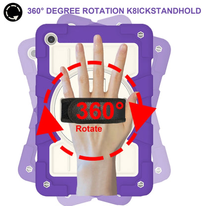 For Samsung Galaxy Tab A11+ / A9+ Silicone Hybrid PC Shockproof Tablet Case with Shoulder Strap(Catharanthus Roseus) by bashfashion