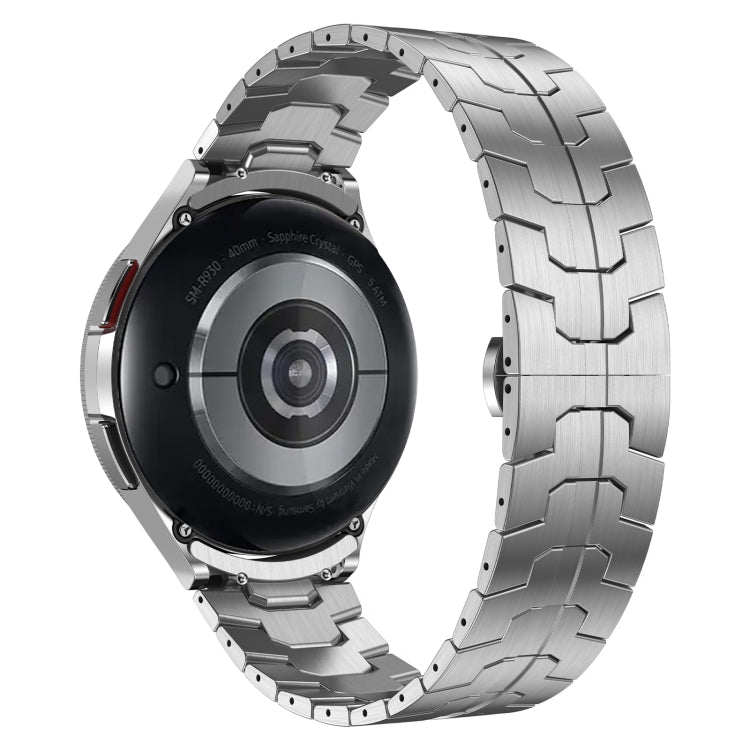 For Samsung Galaxy Watch6 Classic 43 / 47mm Lron Man Curved Connection Stainless Steel Watch Band(Silver) by bashfashion