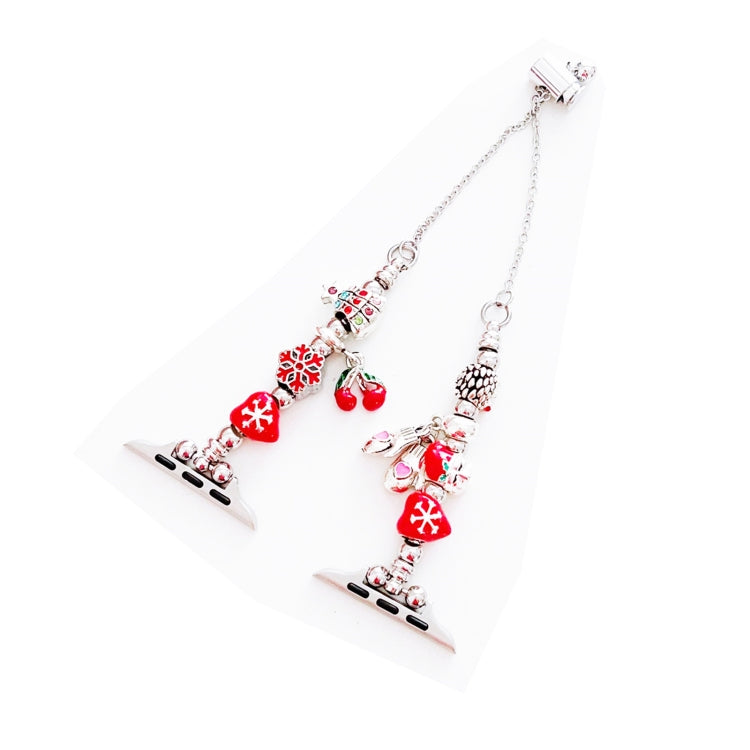 For Apple Watch Series 8 41mm Zinc Alloy Christmas Watch Band(Pink) by bashfashion