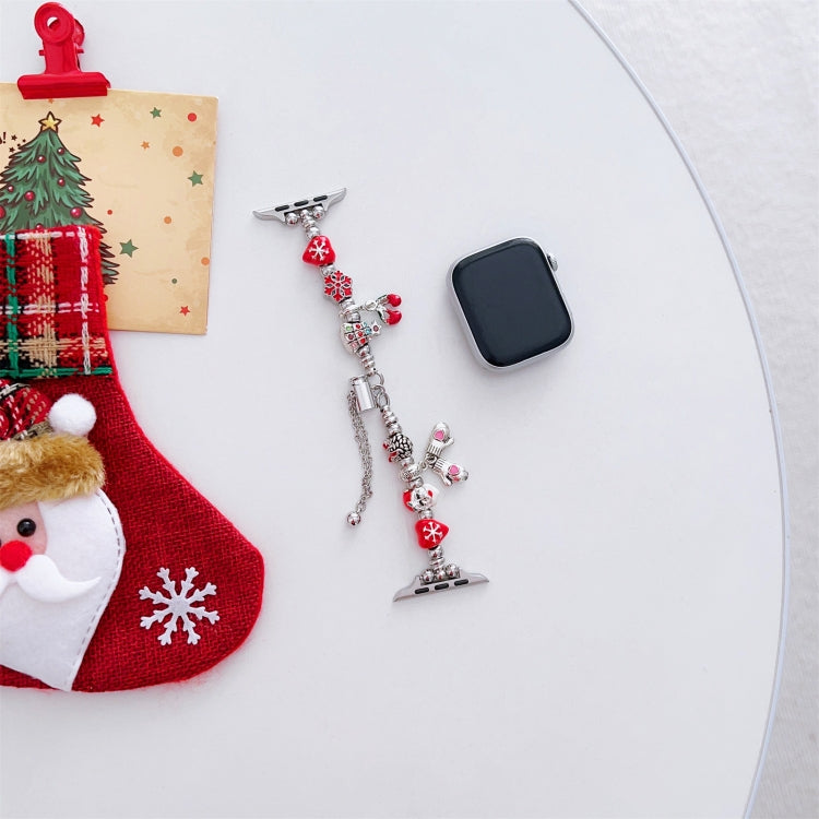 For Apple Watch Series 8 41mm Zinc Alloy Christmas Watch Band(Pink) by bashfashion