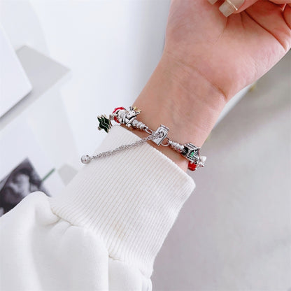 For Apple Watch Series 7 45mm Zinc Alloy Christmas Watch Band(Green) by bashfashion