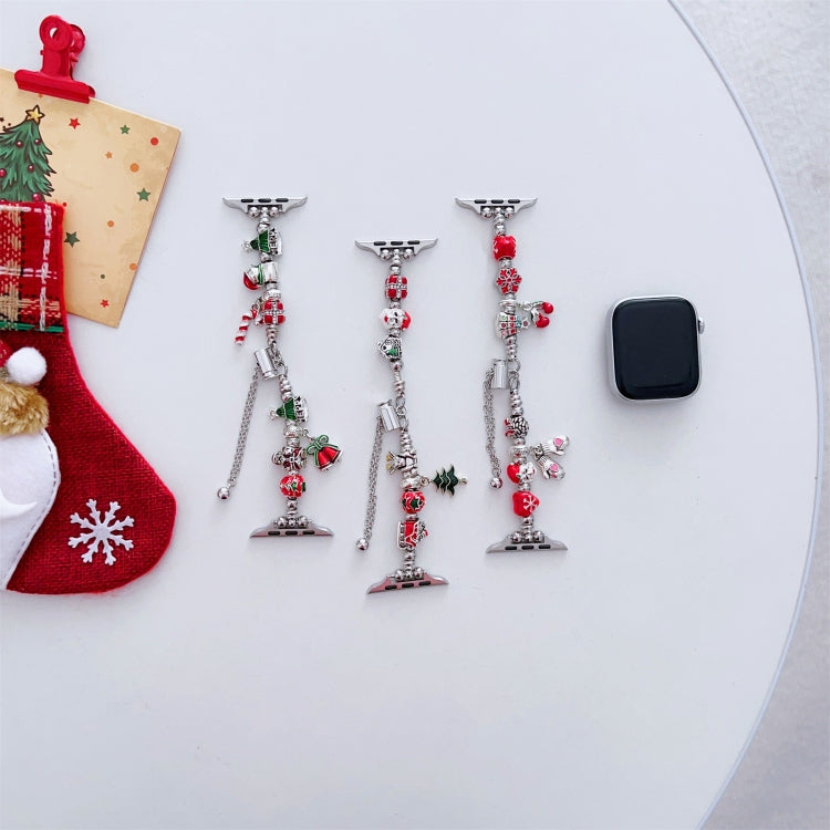 For Apple Watch Series 8 45mm Zinc Alloy Christmas Watch Band(Red) by bashfashion