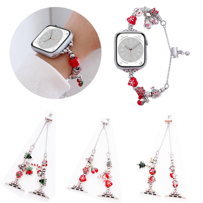 For Apple Watch Series 7 41mm Zinc Alloy Christmas Watch Band(Red) by bashfashion