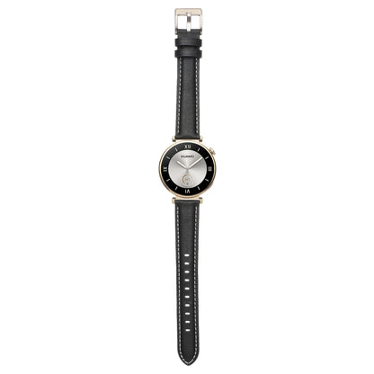 For Huawei Watch GT4 41mm 18mm Thread Pin Buckle Leather Watch Band(Black) by bashfashion