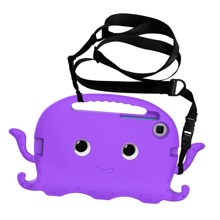 For Samsung Galaxy Tab A11 / A9 Octopus Style EVA Hybrid PC Shockproof Tablet Case with Strap(Purple) by bashfashion