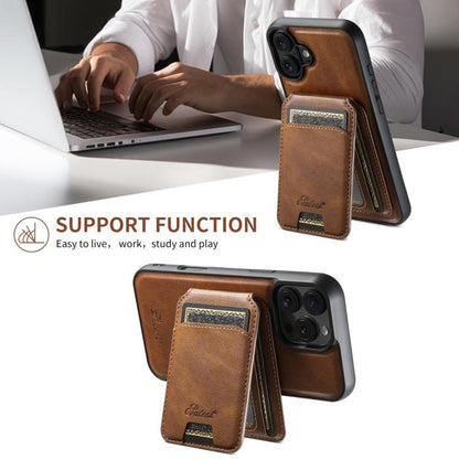 For iPhone Air Suteni H15 MagSafe Oil Eax Leather Detachable Wallet Back Phone Case(Brown) by Suteni
