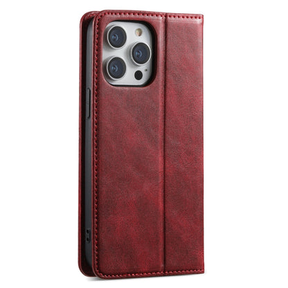 For iPhone 15 Pro Suteni J02 Oil Wax Wallet Leather Phone Case(Red) by Suteni