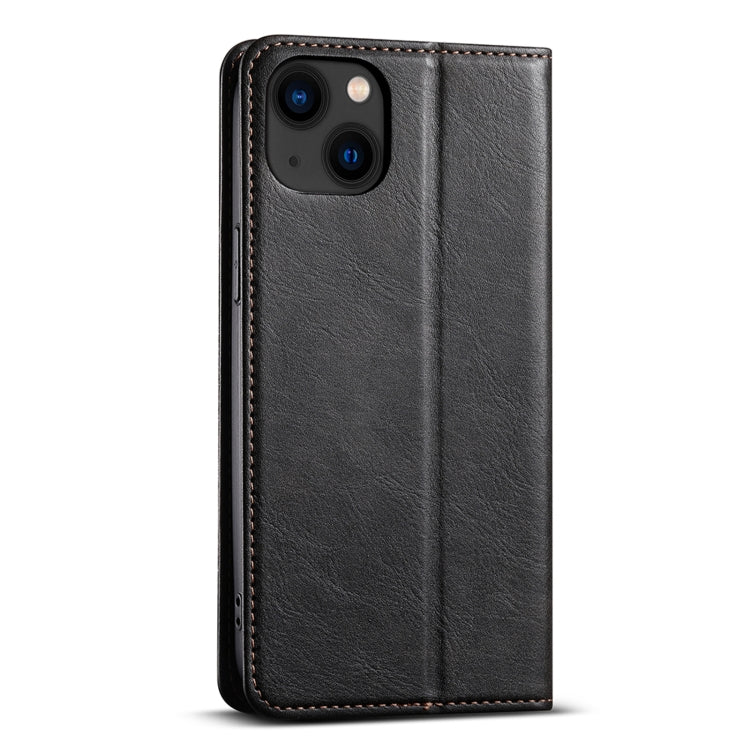 For iPhone 15 Suteni J02 Oil Wax Wallet Leather Phone Case(Black) by Suteni