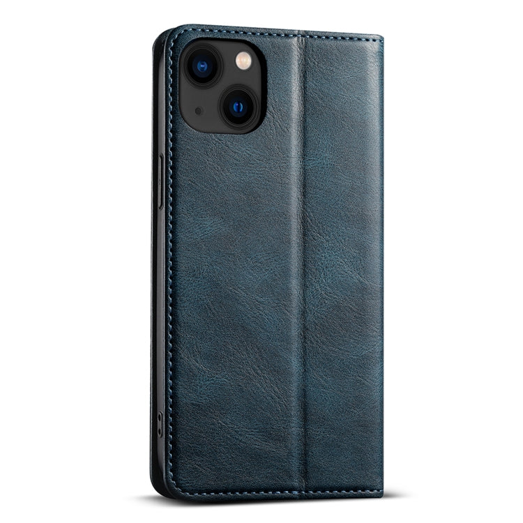 For iPhone 15 Suteni J02 Oil Wax Wallet Leather Phone Case(Blue) by Suteni
