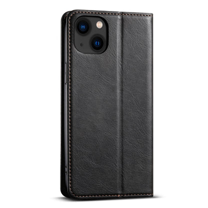 For iPhone 13 Suteni J02 Oil Wax Wallet Leather Phone Case(Black) by Suteni