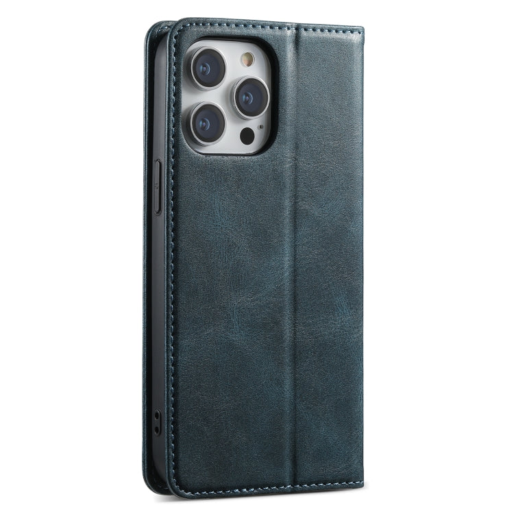 For iPhone 13 Pro Suteni J02 Oil Wax Wallet Leather Phone Case(Blue) by Suteni