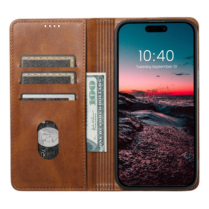 For iPhone 12 / 12 Pro Suteni J02 Oil Wax Wallet Leather Phone Case(Brown) by Suteni