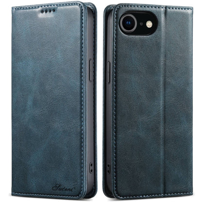 For iPhone 7 / 8 / SE 2022 Suteni J02 Oil Wax Wallet Leather Phone Case(Blue) by Suteni