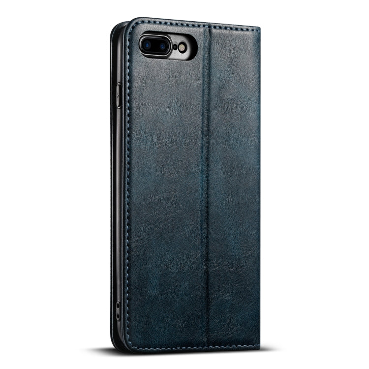 For iPhone 7 / 8 / SE 2022 Suteni J02 Oil Wax Wallet Leather Phone Case(Blue) by Suteni