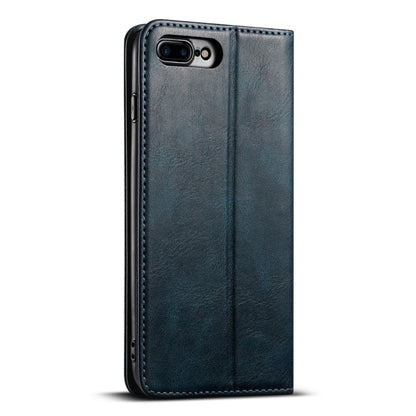 For iPhone 7 / 8 / SE 2022 Suteni J02 Oil Wax Wallet Leather Phone Case(Blue) by Suteni