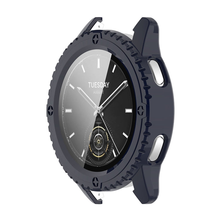 For Xiaomi Watch S3 ENKAY Hat-Prince Full Coverage Tempered Glass Film Integrated PC Watch Cover(Dark Blue) by ENKAY