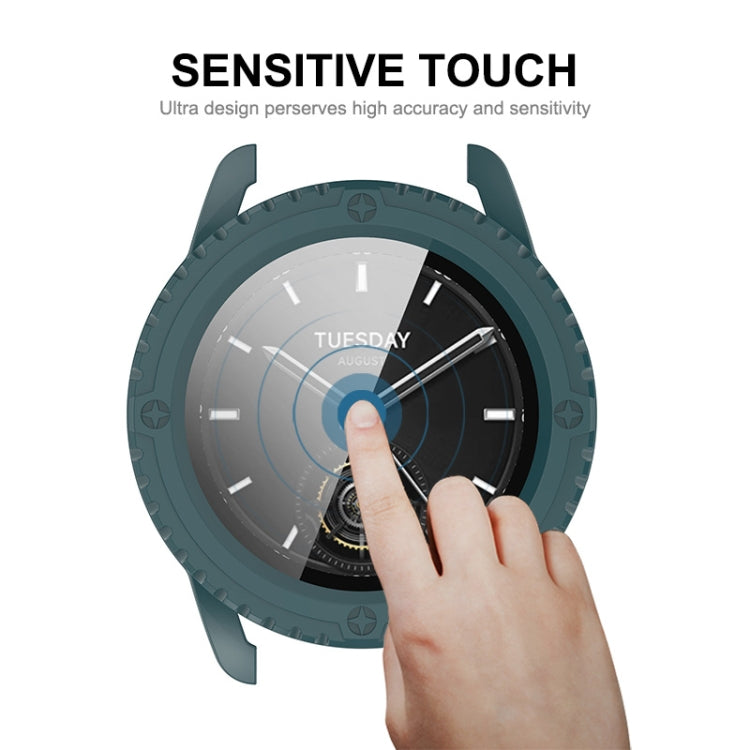 For Xiaomi Watch S3 ENKAY Hat-Prince Full Coverage Tempered Glass Film Integrated PC Watch Cover(Dark Blue) by ENKAY