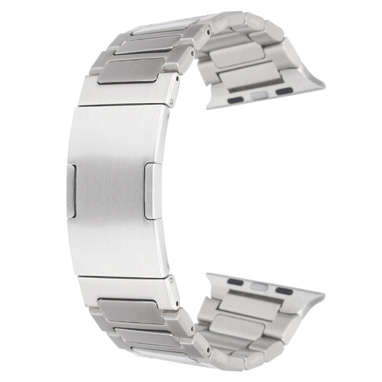 For Apple Watch SE 2022 40mm Stainless Steel H-Shaped Fold Buckle Watch Band(Silver) by bashfashion
