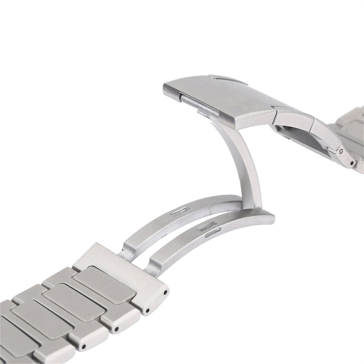 For Apple Watch SE 2022 40mm Stainless Steel H-Shaped Fold Buckle Watch Band(Silver) by bashfashion