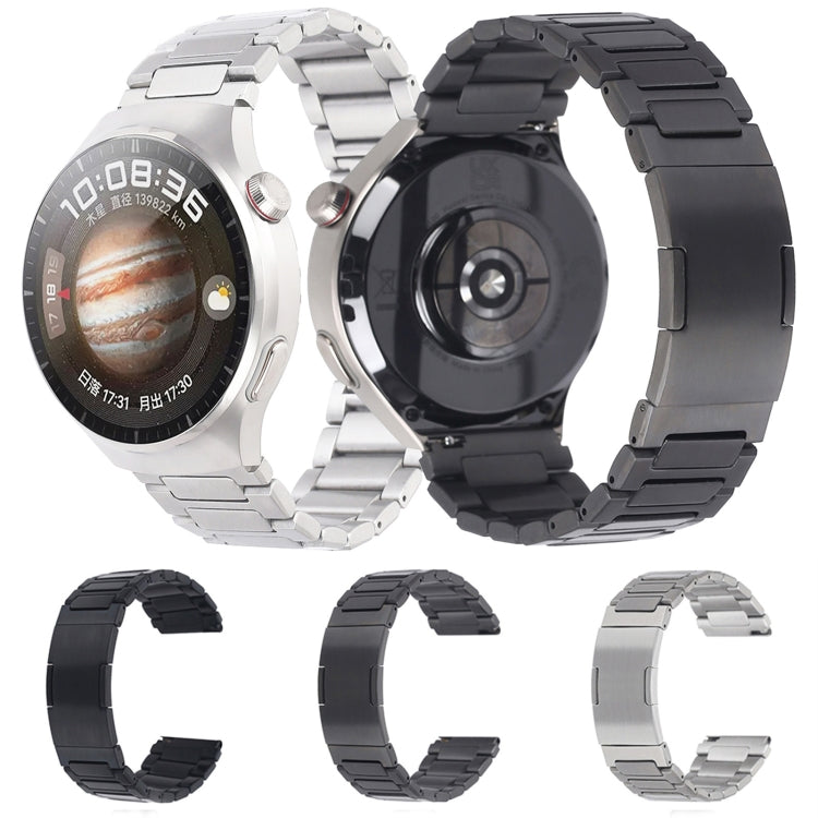 For Huawei Watch GT4 46mm H-Shaped Folding Buckle Stainless Steel Metal Watch Band(Silver) by bashfashion