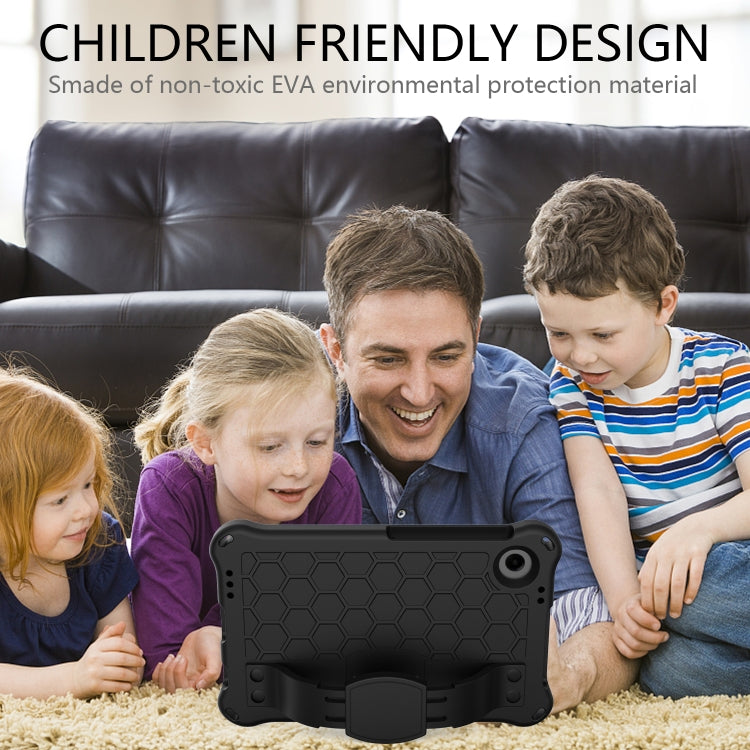 For Samsung Galaxy Tab A11 / A9 Honeycomb EVA Hybrid PC Tablet Case with Strap(Black+Black) by bashfashion