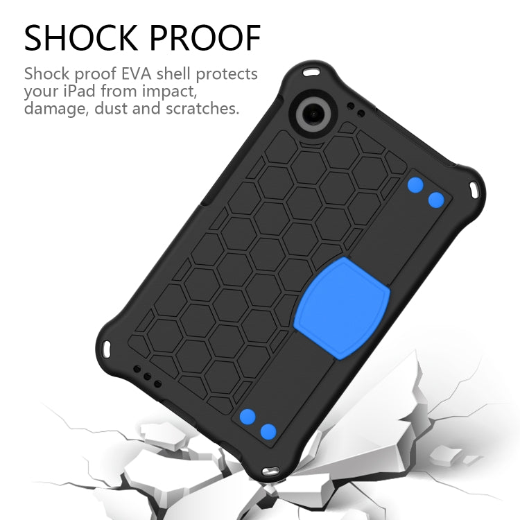For Samsung Galaxy Tab A11 / A9 Honeycomb EVA Hybrid PC Tablet Case with Strap(Black+Blue) by bashfashion